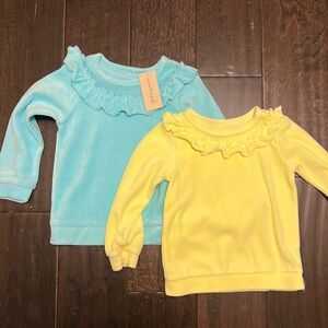 NWT and Worn one time! First Impressions Toddler Girls Ruffled Velour shirts!